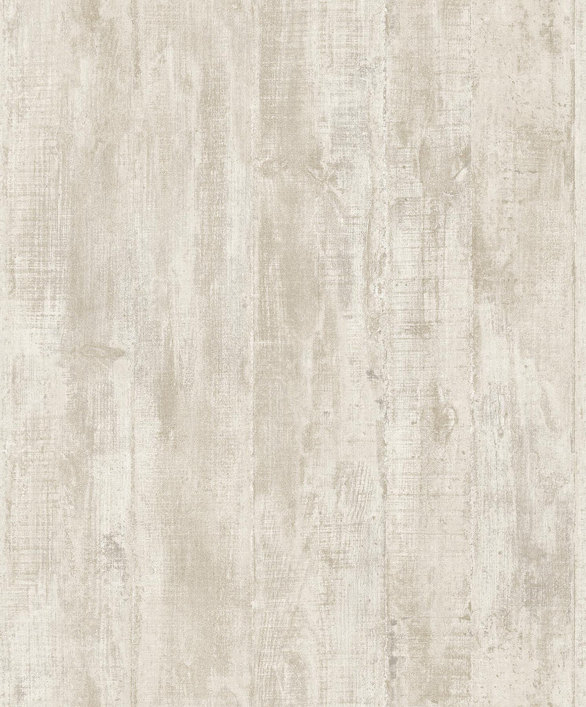 Brewster Home Fashions Huck Cream Weathered Wood Plank Wallpaper