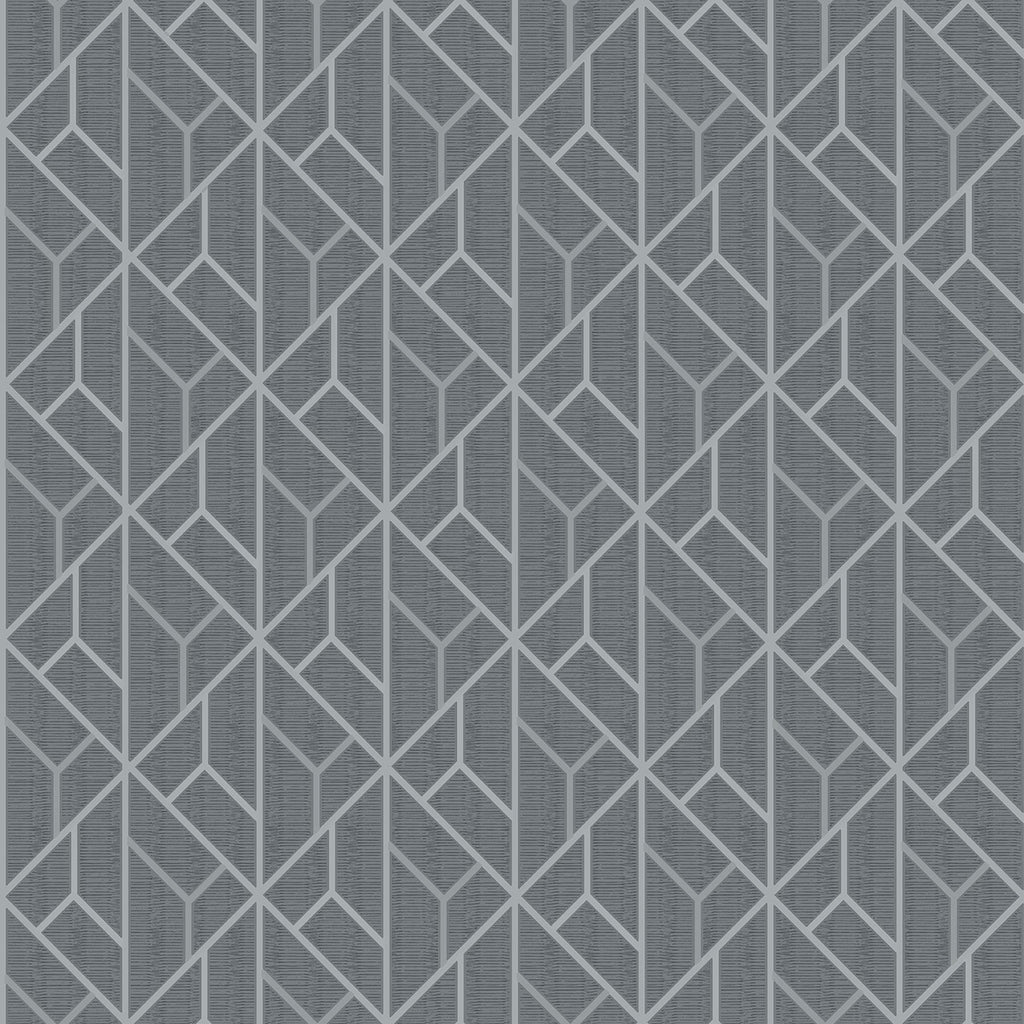 Brewster Home Fashions Wilder Grey Geometric Trellis Wallpaper
