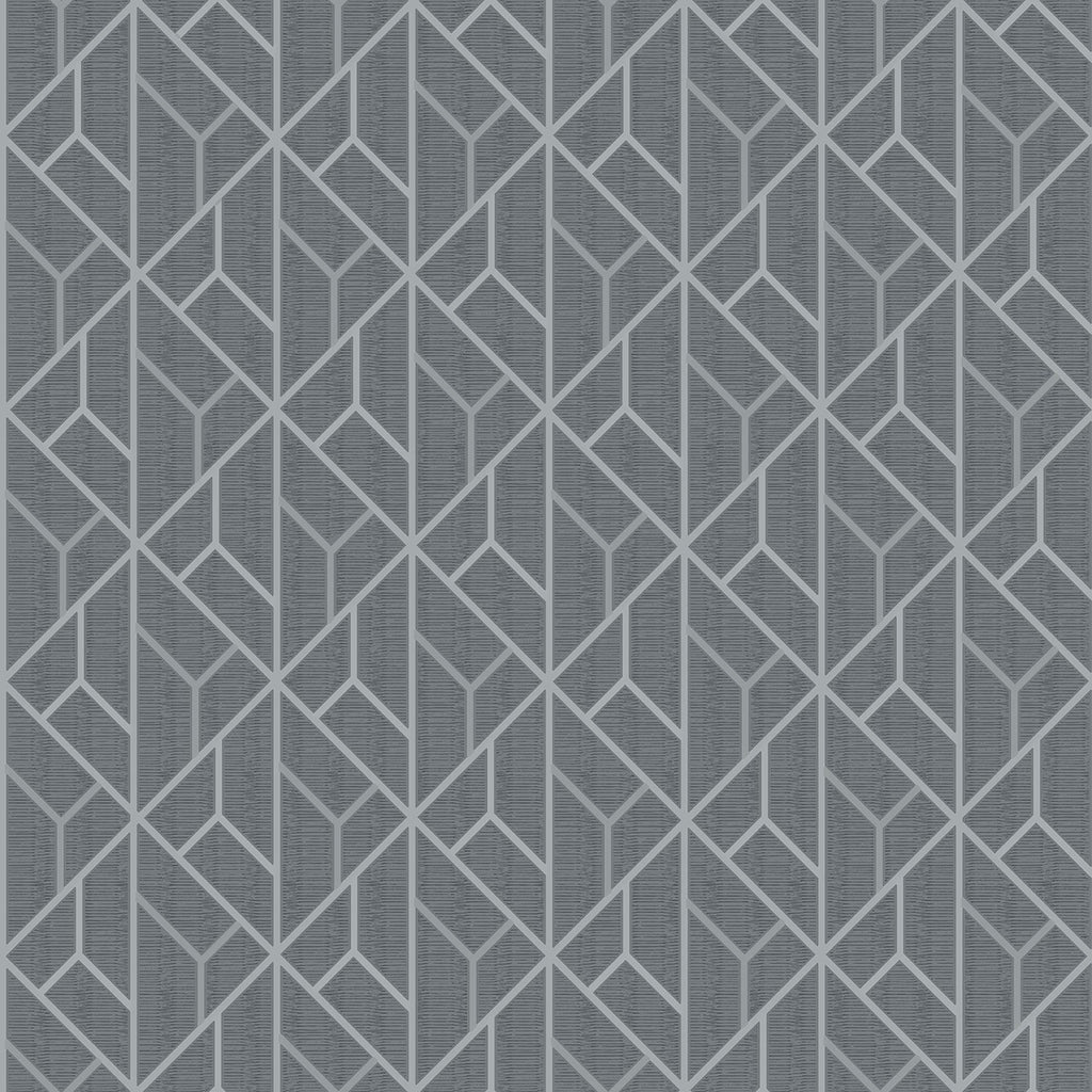 Brewster Home Fashions Wilder Geometric Trellis Grey Wallpaper
