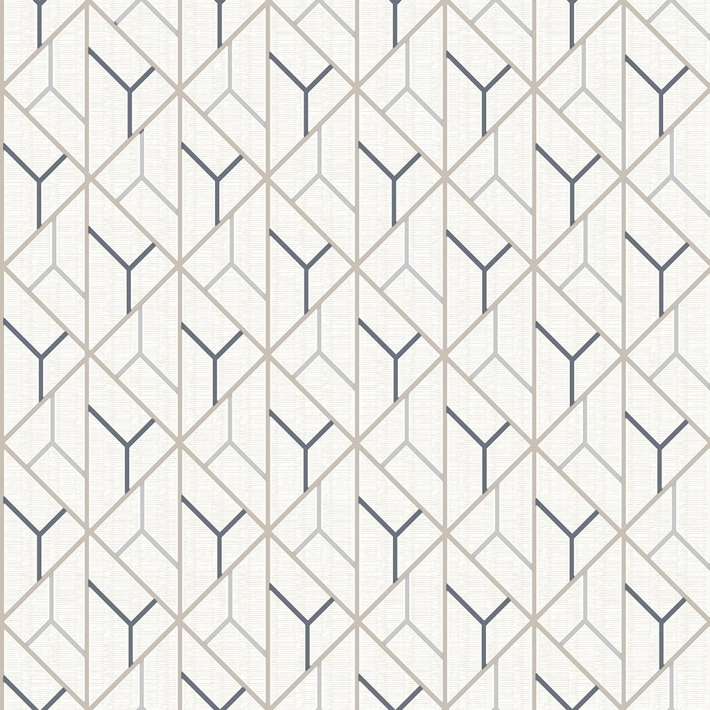Brewster Home Fashions Wilder Cream Geometric Trellis Wallpaper