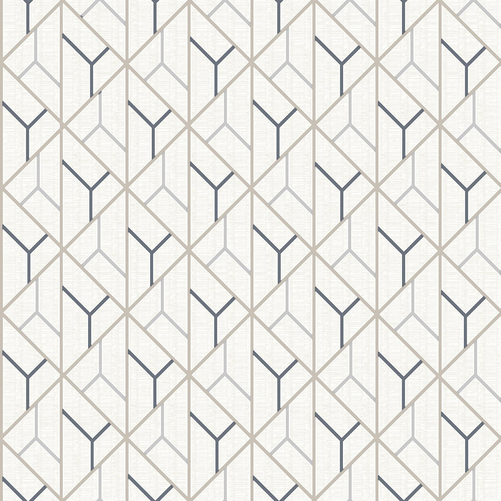 Brewster Home Fashions Wilder Geometric Trellis Cream Wallpaper