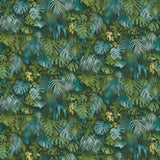 Brewster Home Fashions Luana Blue Tropical Forest Wallpaper