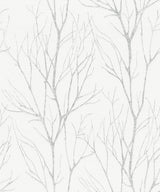 Brewster Home Fashions Diani White Metallic Tree Wallpaper