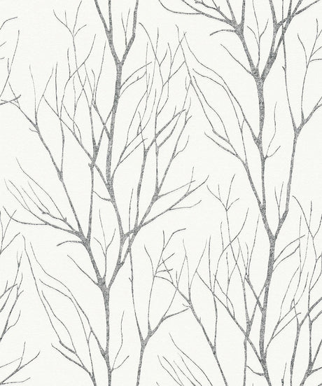 Brewster Home Fashions Diani Charcoal Metallic Tree Wallpaper