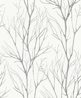 Brewster Home Fashions Diani Metallic Tree Charcoal Wallpaper