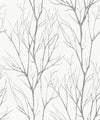 Brewster Home Fashions Diani Charcoal Metallic Tree Wallpaper