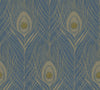 Brewster Home Fashions Prosperity Blue Feather Wallpaper