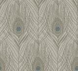 Brewster Home Fashions Prosperity Bronze Feather Wallpaper