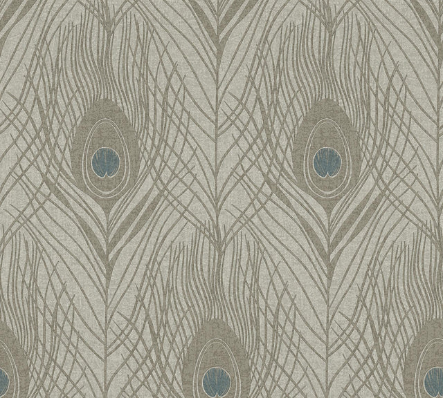 Brewster Home Fashions Prosperity Bronze Feather Wallpaper
