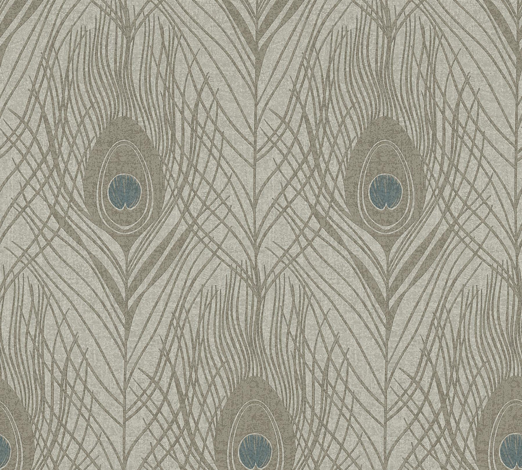 Brewster Home Fashions Prosperity Bronze Feather Wallpaper