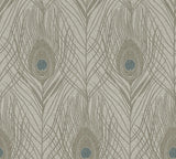 Brewster Home Fashions Prosperity Feather Bronze Wallpaper