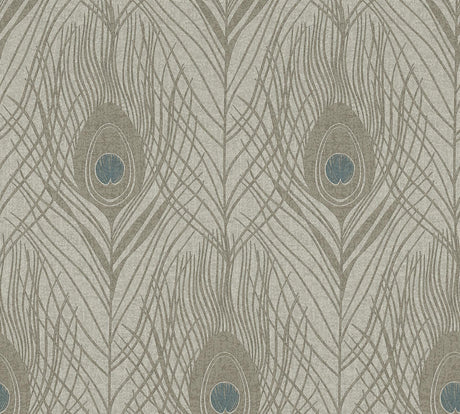Brewster Home Fashions Prosperity Feather Bronze Wallpaper