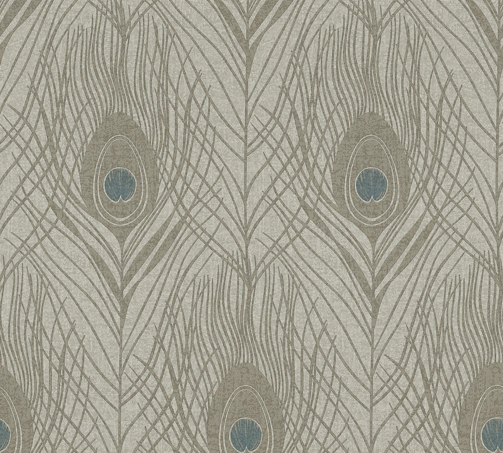 Brewster Home Fashions Prosperity Feather Bronze Wallpaper