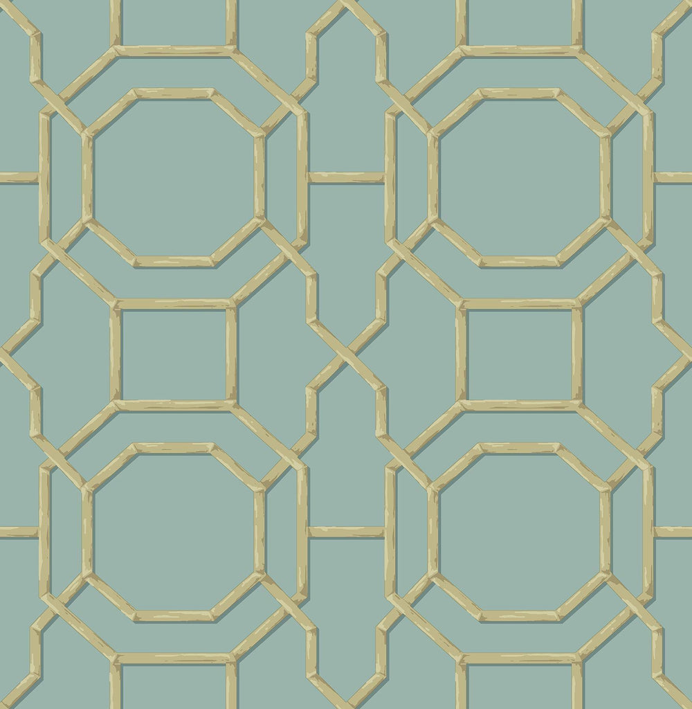 Brewster Home Fashions Summer Turquoise Trellis Wallpaper