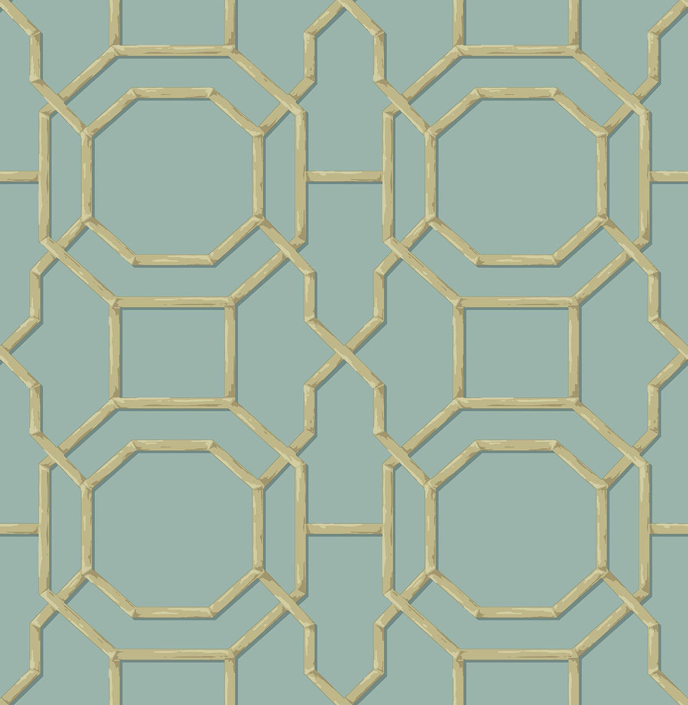 Brewster Home Fashions Summer Trellis Turquoise Wallpaper