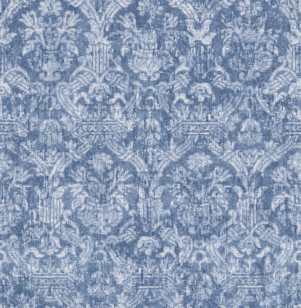 Brewster Home Fashions Lotus Sapphire Damask Wallpaper