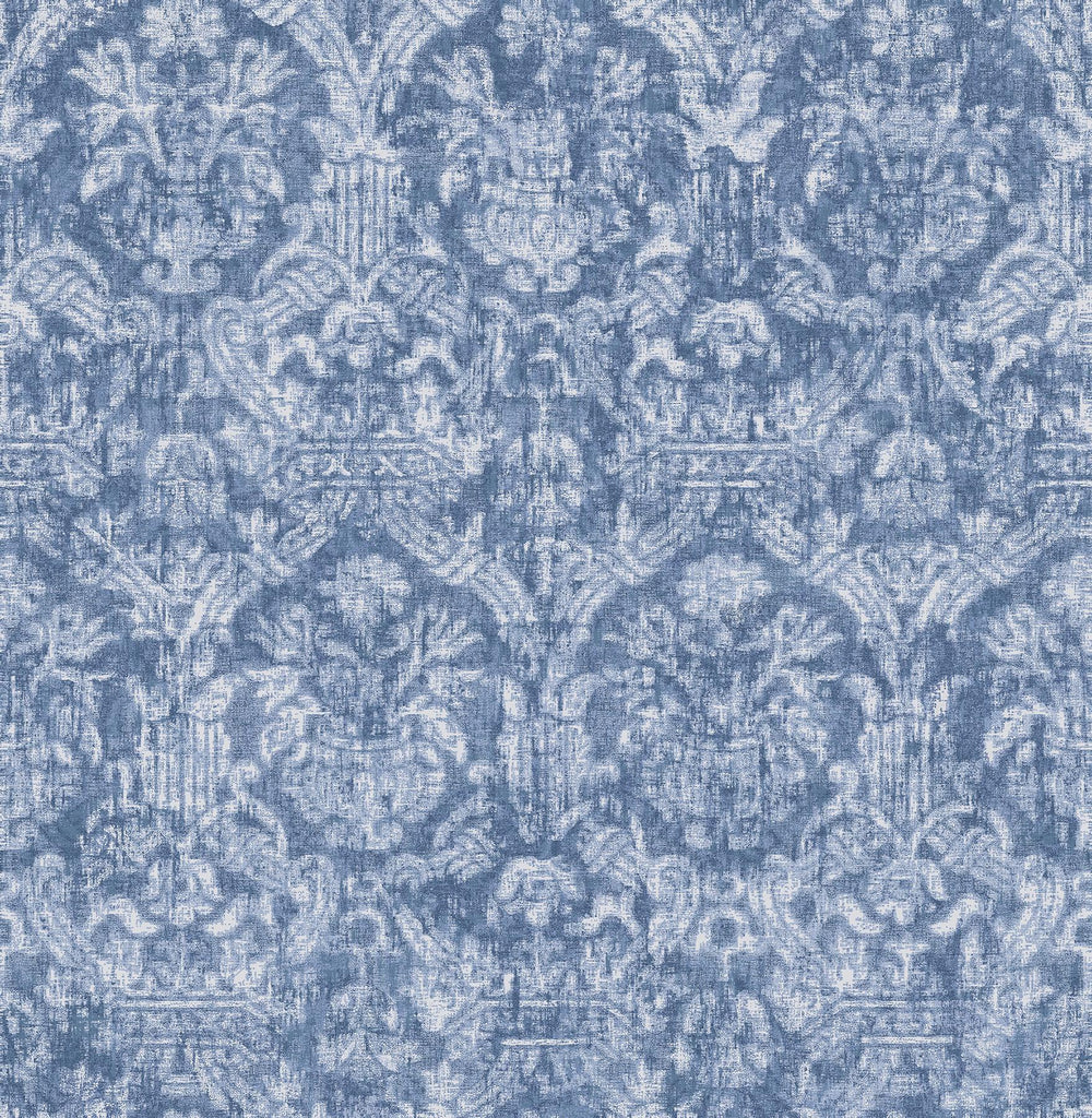 Brewster Home Fashions Lotus Damask Sapphire Wallpaper