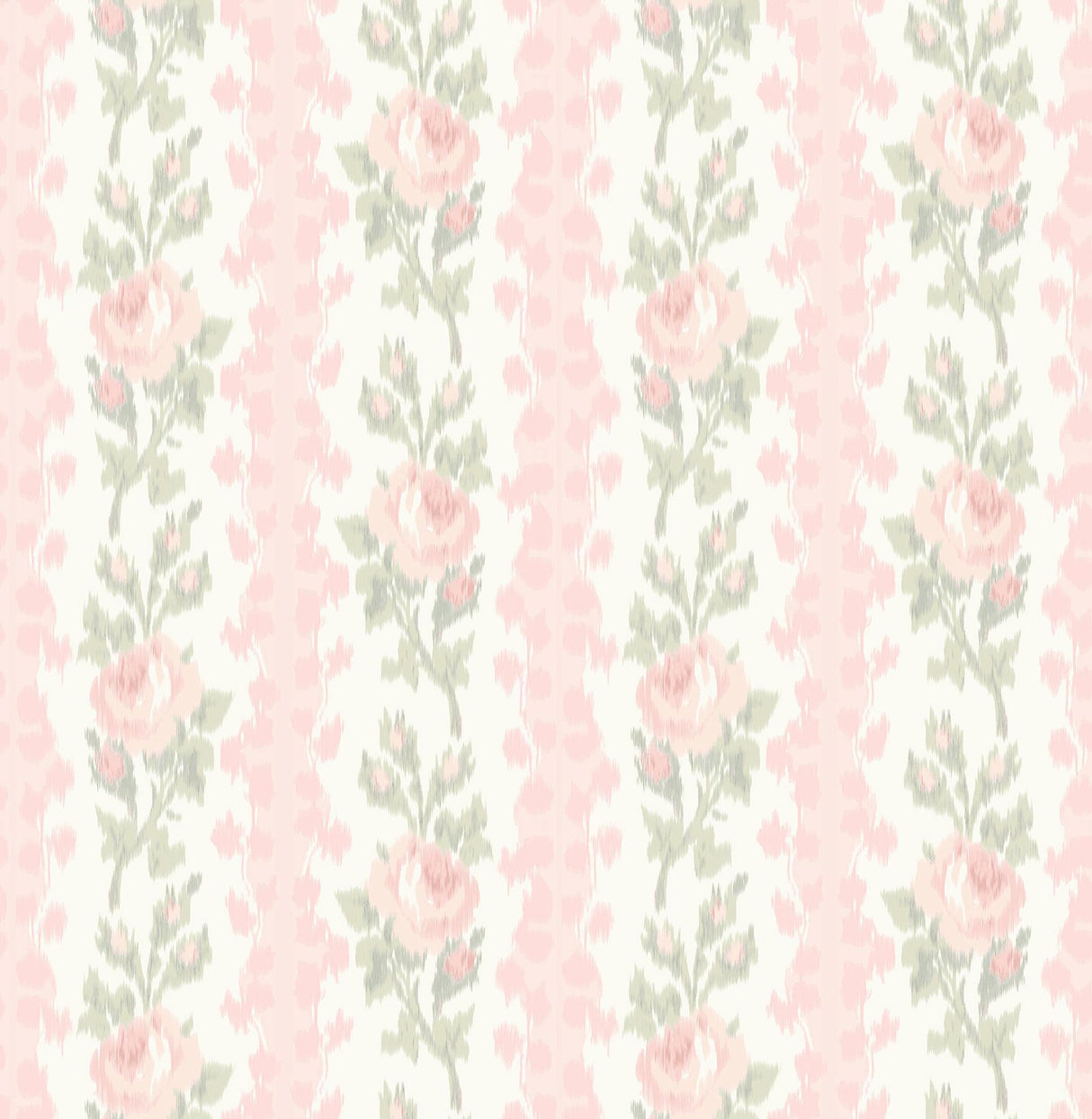 A-Street Prints Blooming Heirloom Marie Pink Rose Stripe Wallpaper