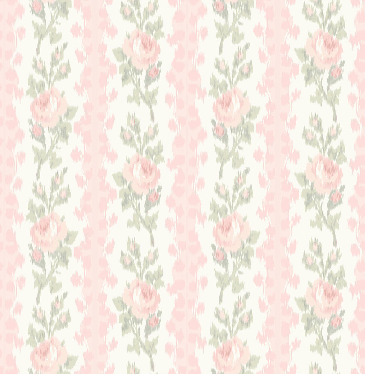 A-Street Prints Blooming Heirloom Marie Rose Stripe Pink Wallpaper