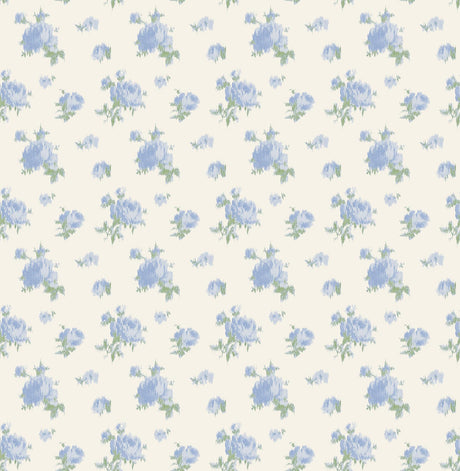 A-Street Prints Ikat Rose Blue Small Print Wallpaper