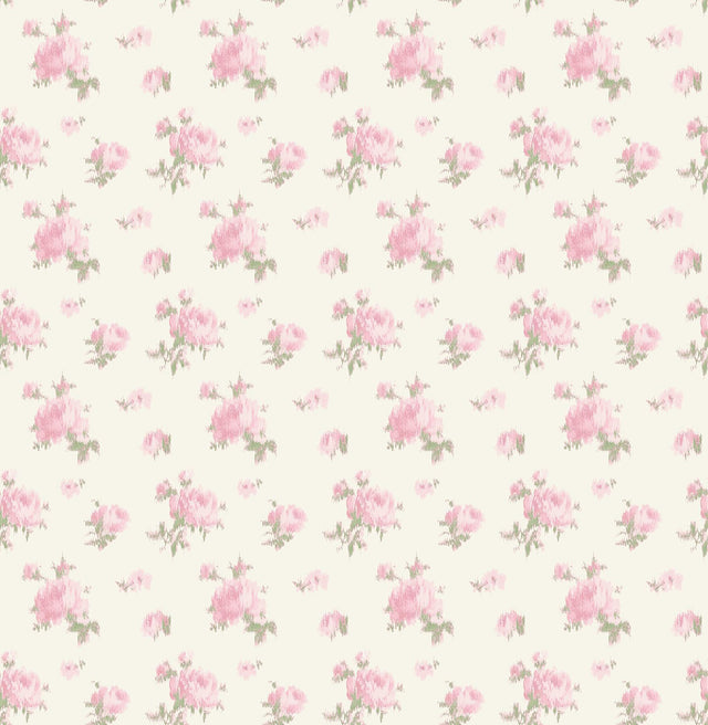 A-Street Prints Ikat Rose Tinted Petals Small Print Wallpaper