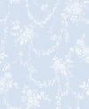 A-Street Prints Chandelier Gates Blue Gemstone Floral Drape Wallpaper