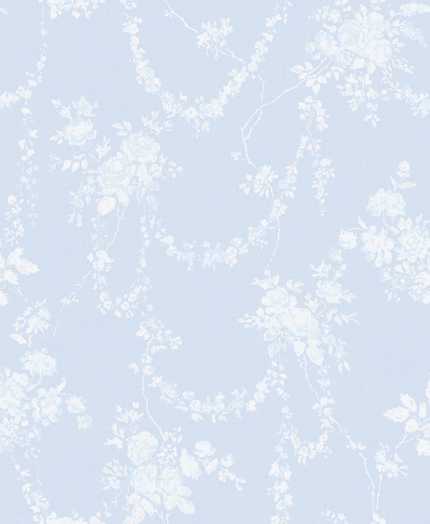 A-Street Prints Chandelier Gates Floral Drape Blue Gemstone Wallpaper