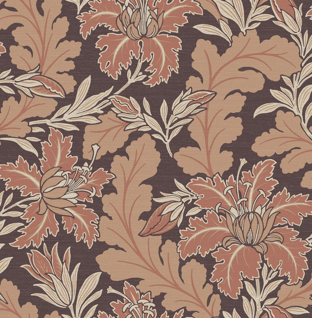 A-Street Prints Butterfield Burgundy Floral Wallpaper