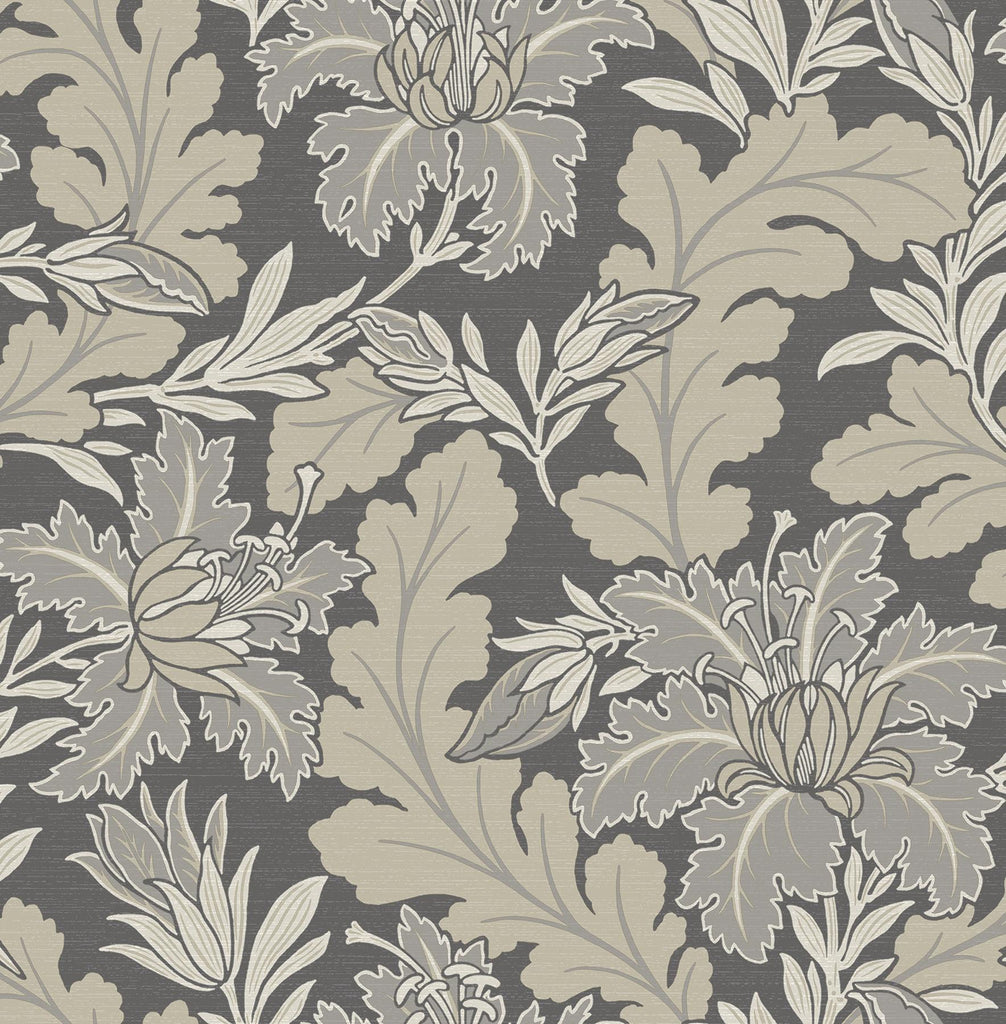 A-Street Prints Butterfield Grey Floral Wallpaper