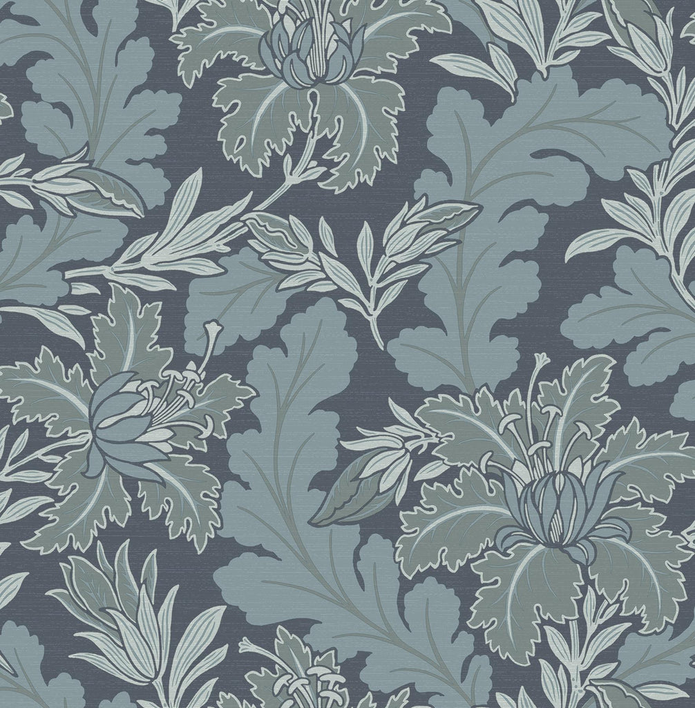 A-Street Prints Butterfield Floral Blue Wallpaper