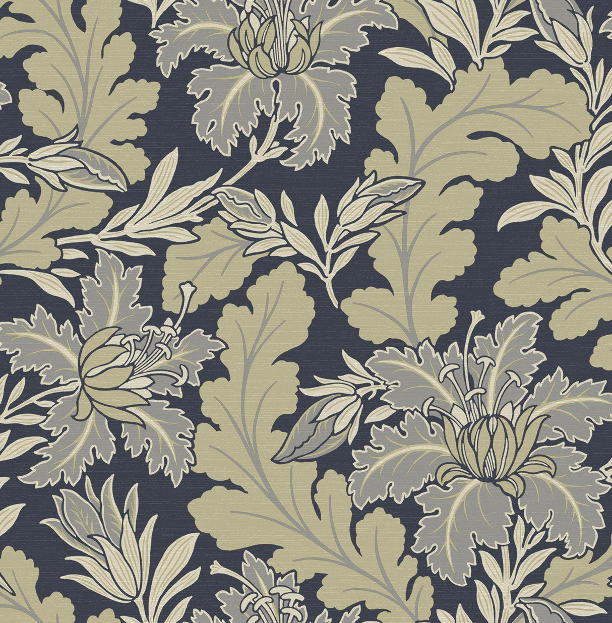 A-Street Prints Butterfield Navy Floral Wallpaper