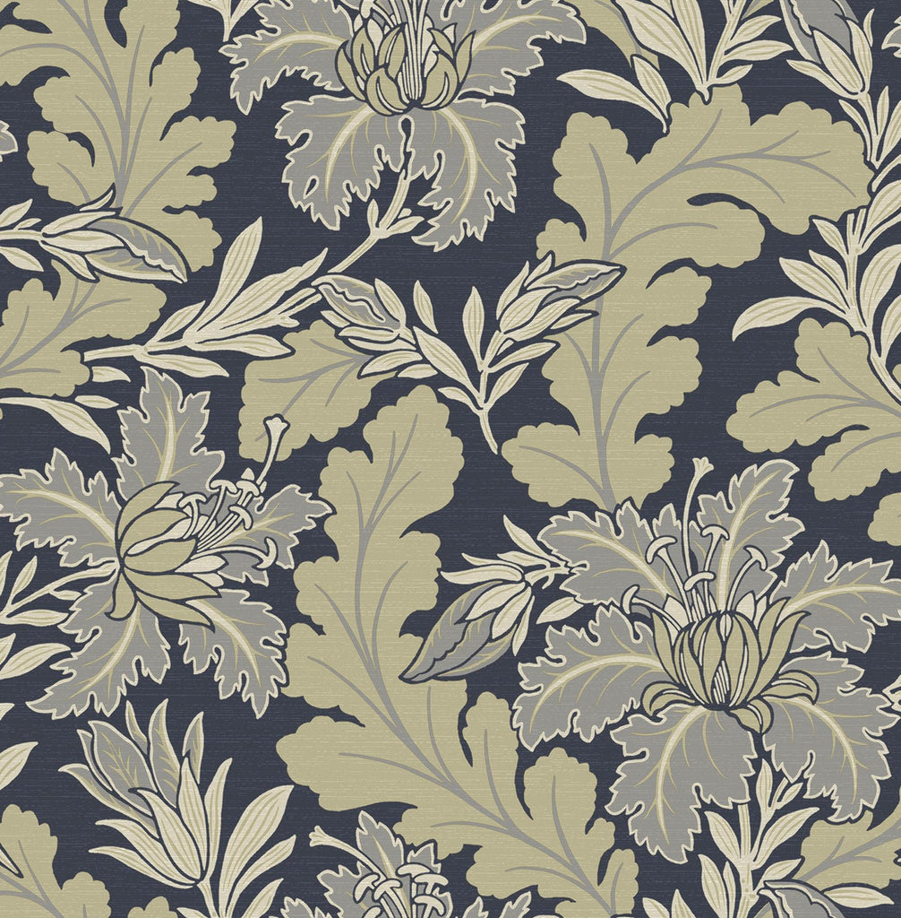 A-Street Prints Butterfield Floral Navy Wallpaper