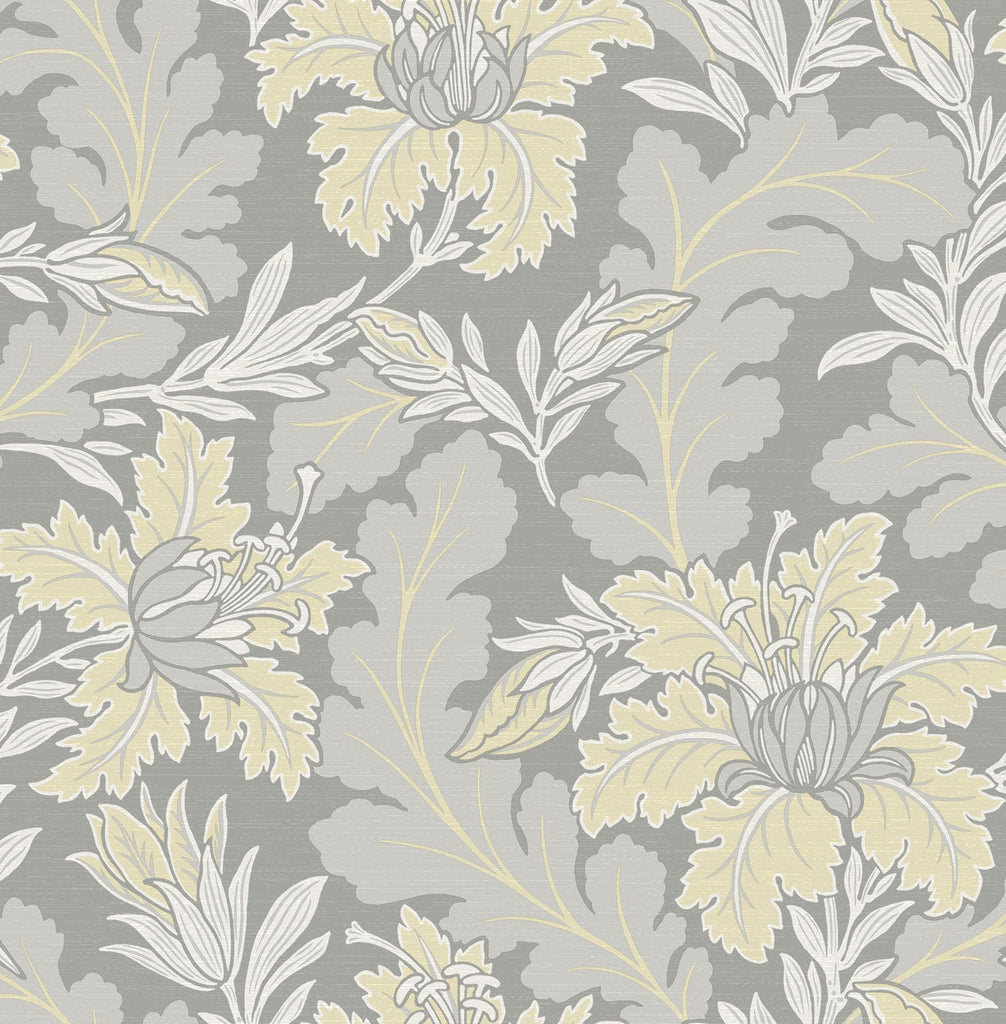 A-Street Prints Butterfield Light Grey Floral Wallpaper