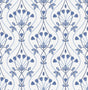 A-Street Prints Dard Blue Tulip Ogee Wallpaper