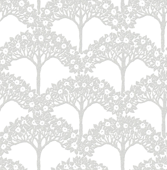 A-Street Prints Dawson Light Grey Magnolia Tree Wallpaper