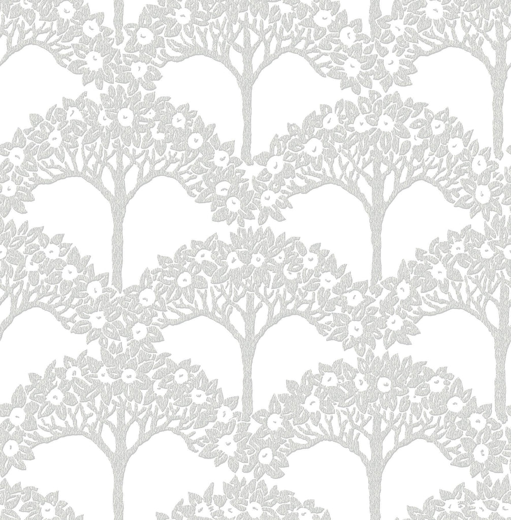 A-Street Prints Dawson Light Grey Magnolia Tree Wallpaper