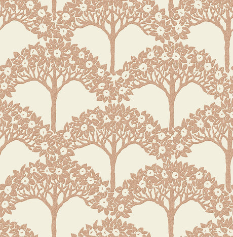 A-Street Prints Dawson Rust Magnolia Tree Wallpaper