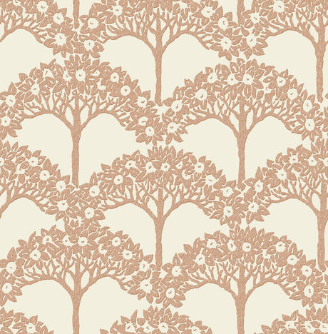 A-Street Prints Dawson Magnolia Tree Rust Wallpaper