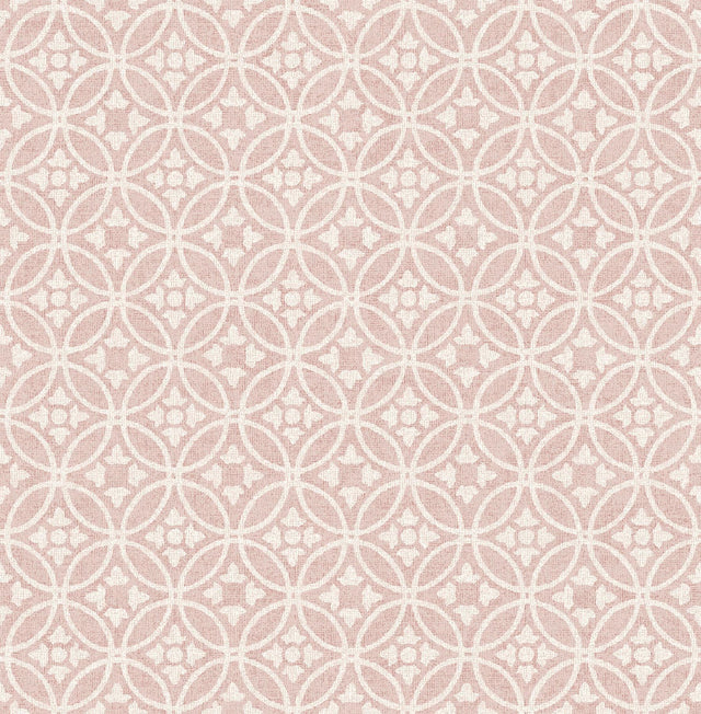 A-Street Prints Larsson Pink Ogee Wallpaper