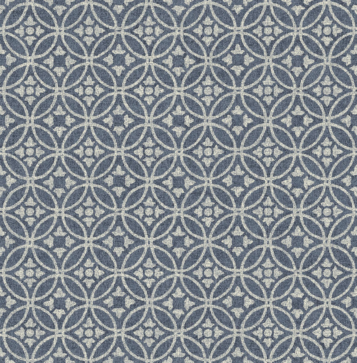 A-Street Prints Larsson Indigo Ogee Wallpaper