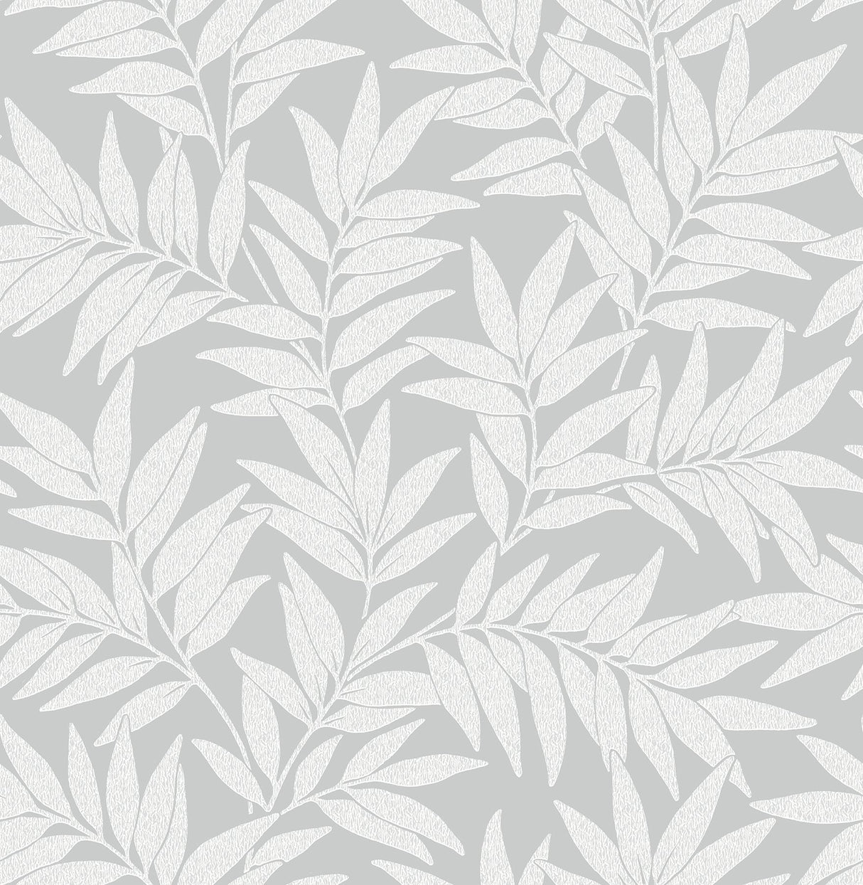 A-Street Prints Morris Leaf Light Grey Wallpaper