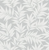 A-Street Prints Morris Leaf Light Grey Wallpaper