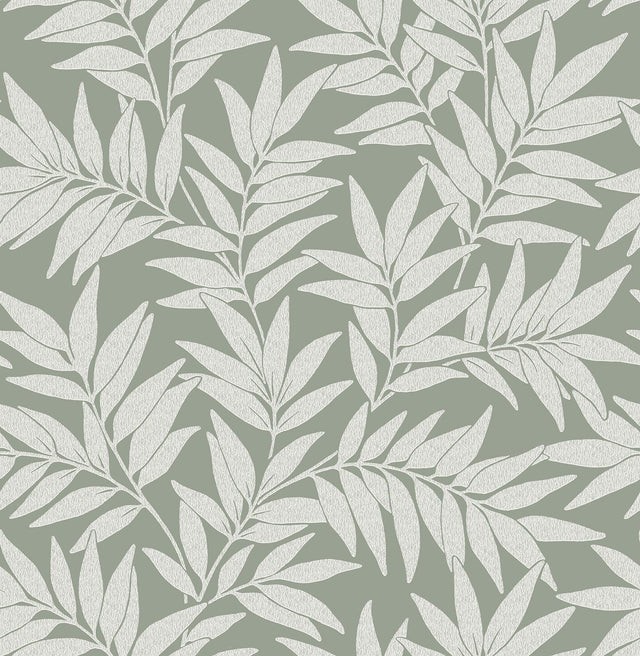 A-Street Prints Morris Green Leaf Wallpaper