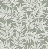 A-Street Prints Morris Leaf Green Wallpaper