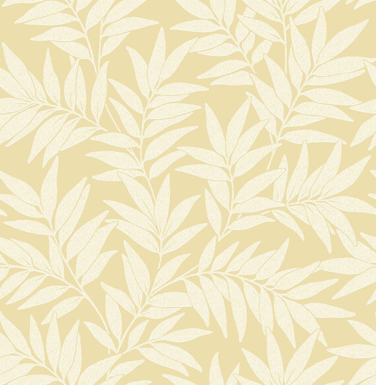 A-Street Prints Morris Yellow Leaf Wallpaper