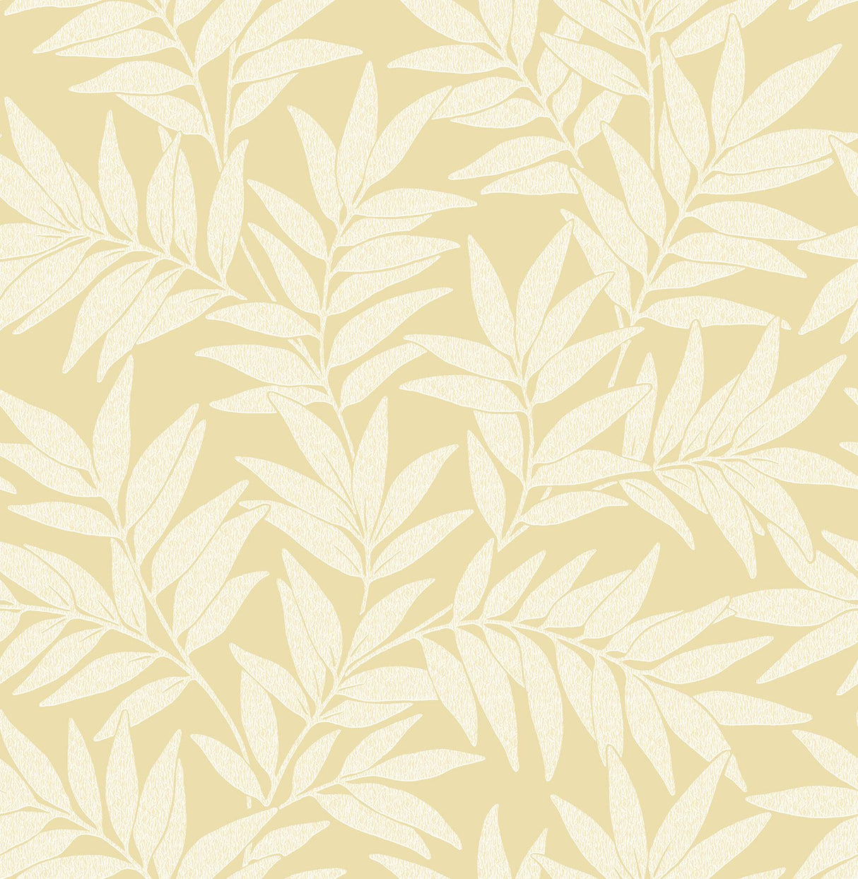A-Street Prints Morris Leaf Yellow Wallpaper