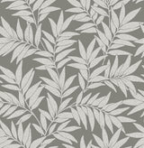 A-Street Prints Morris Leaf Dark Grey Wallpaper