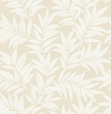 A-Street Prints Morris Taupe Leaf Wallpaper