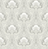 A-Street Prints Mucha Off-White Botanical Ogee Wallpaper