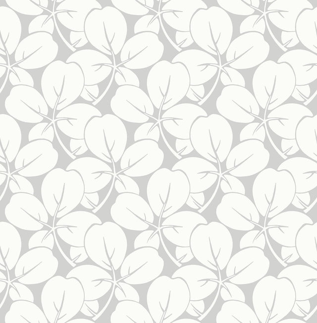 A-Street Prints Robert Light Grey Clover Wallpaper